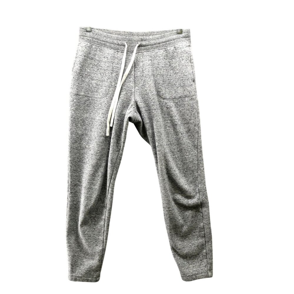 Uniqlo Jogger Sweatpants Womens M Gray Heather Fleece Drawstring Mid Rise